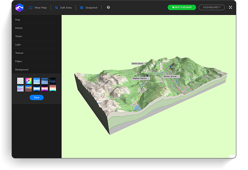 3D-Mapper | Create Your Own 3D Map Online – Create, Download, Print an  Embed Customize 3D Maps