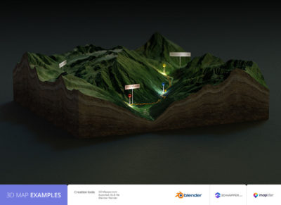 3D Map File Export | Download glTF, GLB, STL & OBJ Files