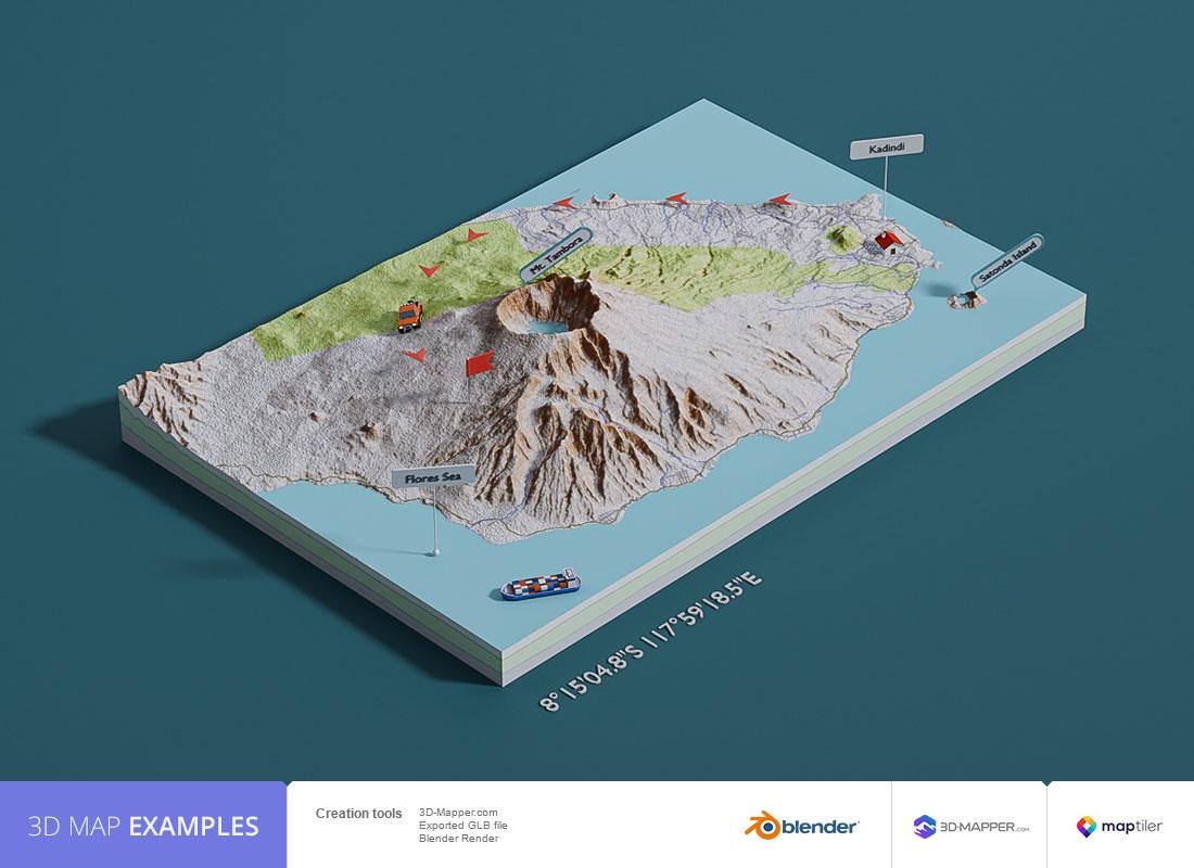 Examples - 3d-mapper.com - Create Custom 3D Maps Online